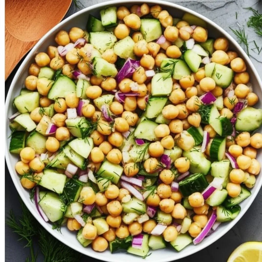 Cucumber Chickpea Salad