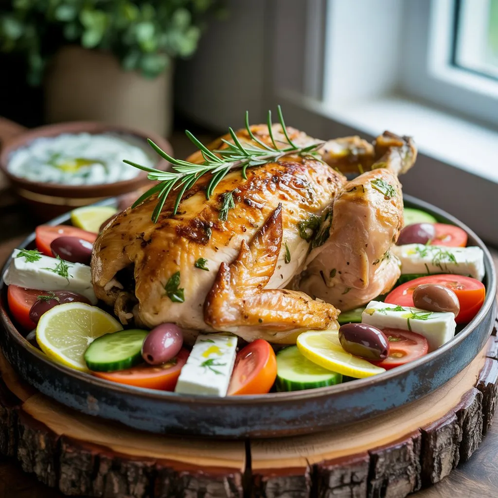 Grilled Lemon Garlic Chicken with Greek Salad
