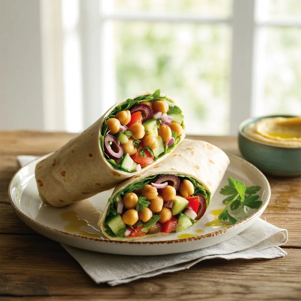 Mediterranean Chickpea Salad Wraps