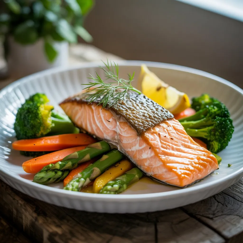 Salmon with Steamed Veggies