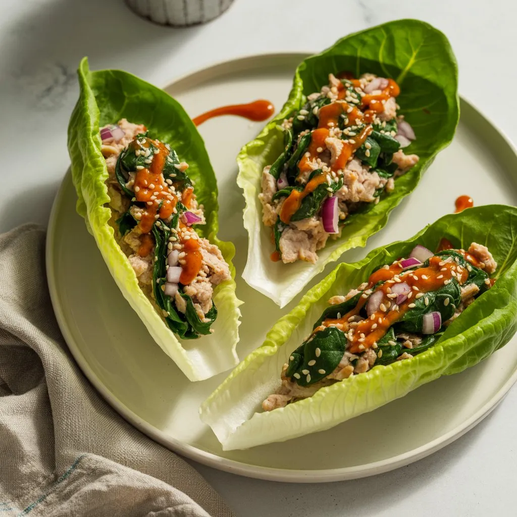 Turkey and Spinach Lettuce Wraps