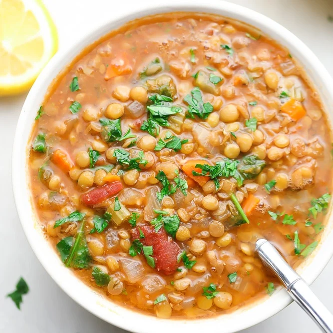 Lentil Soup with Spinach