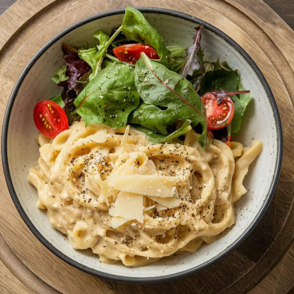 Cacio e Pepe with Salad