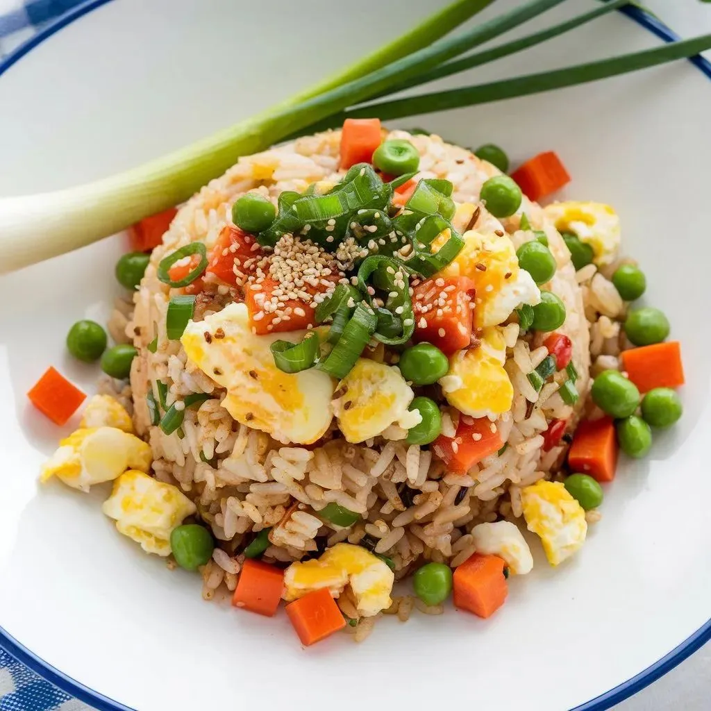 Egg Vegetable Fried Rice
#HealthyFriedRice
#FriedRiceAddict
#EasyAsianRecipes