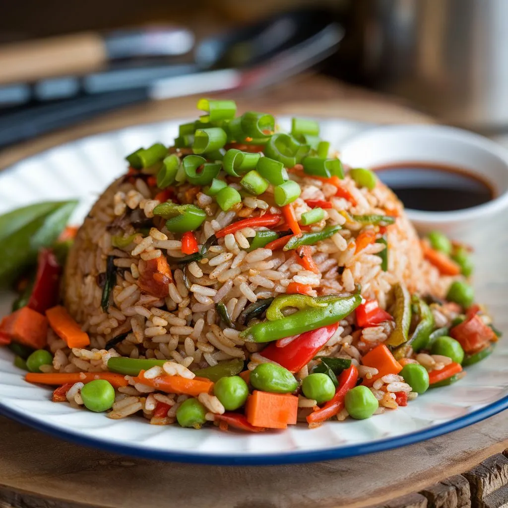 Mediterranean Vegetable Fried Rice
#QuickLunchIdeas
#ComfortingRice
#FriedRiceVariations