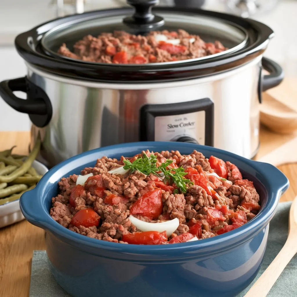 Slow Cooker Ground Beef Casserole