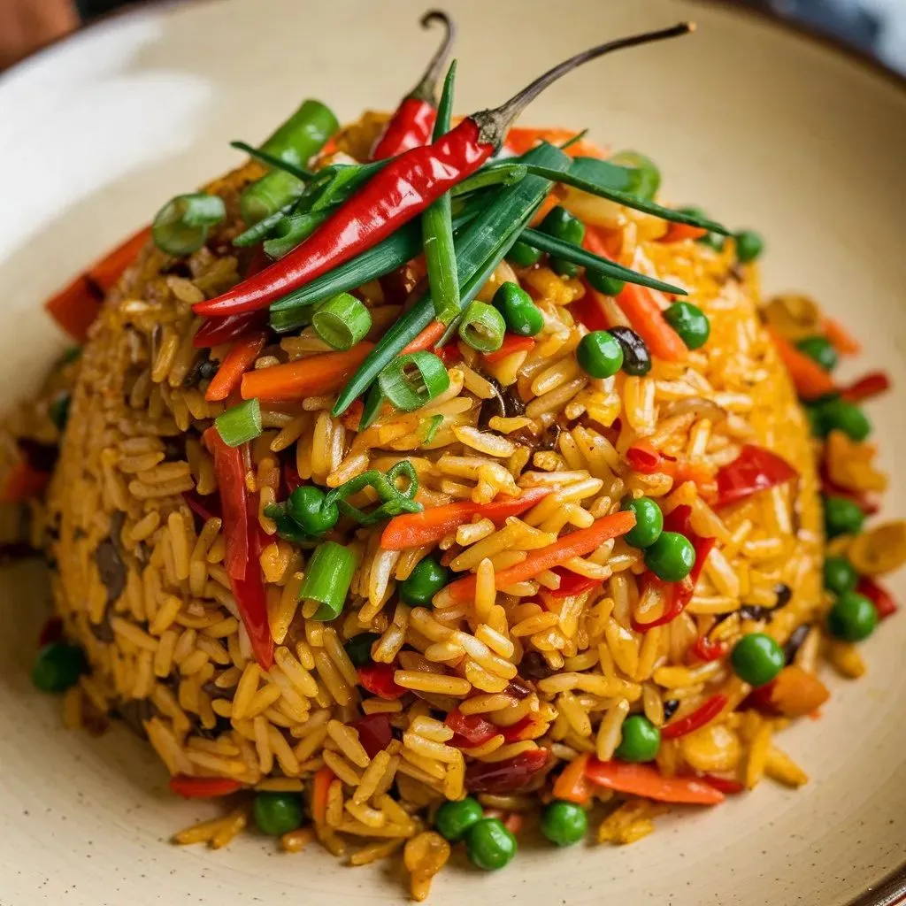 Spicy Vegetable Fried Rice
#HomemadeMeals
#FlavorfulRice
#RiceRecipes