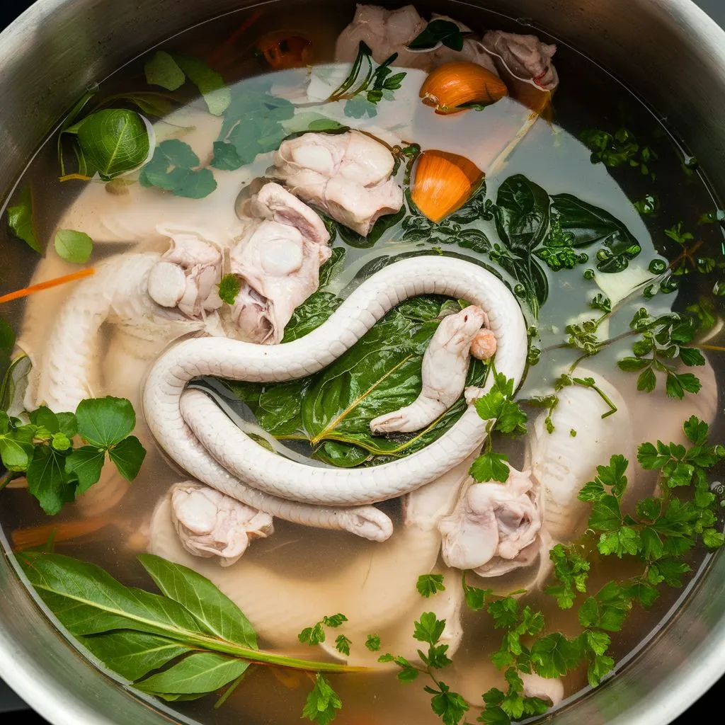 Boiled Snake with Herbs Recipe Snake Recipes Step-by-step guide to cooking snake meat
How to clean and cook snake meat safely
Delicious snake recipes with simple ingredients
Grilled snake meat recipes with seasoning ideas
Snake meat stir-fry recipes for home cooks
