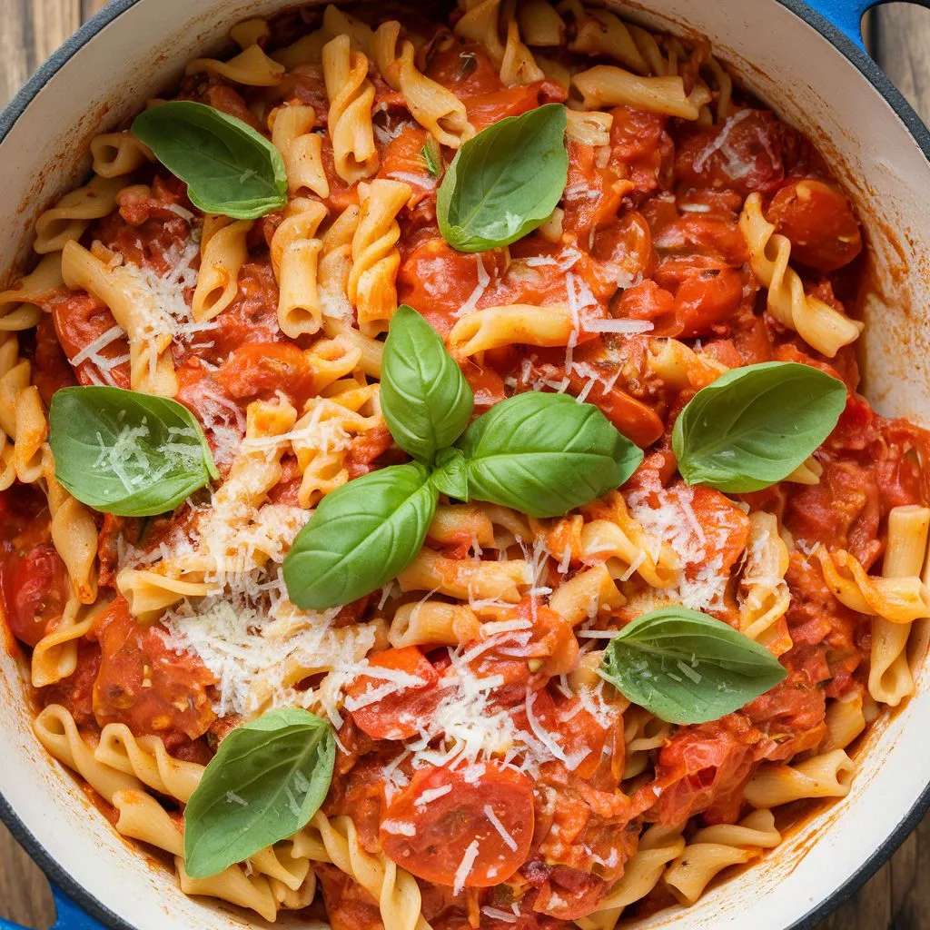 One-Pot Tomato Basil Pasta #HealthyFastFood
#NutritiousAndEasy
#WholesomeMeals
#CleanEatingMadeEasy