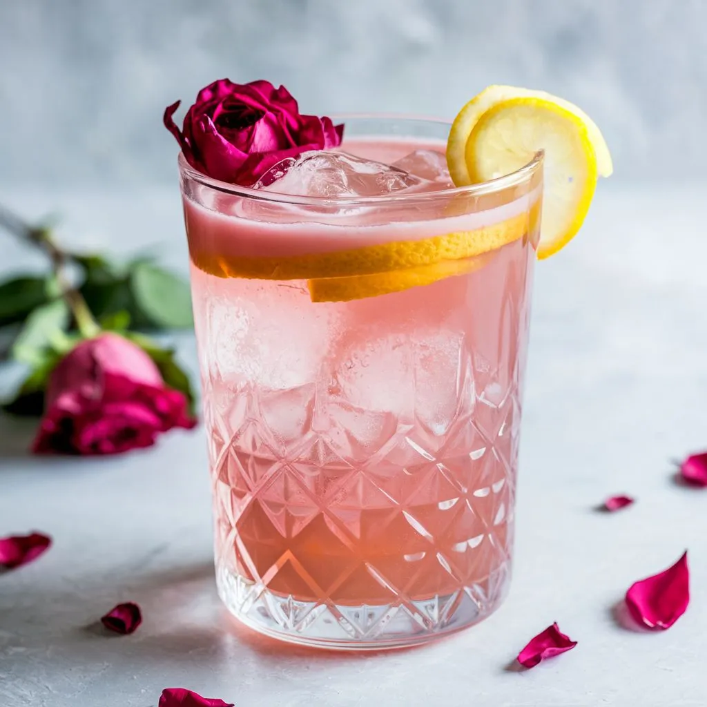 Valentine's Day Cocktails & Mocktails Floral Ginger Rose Fizz Recipe