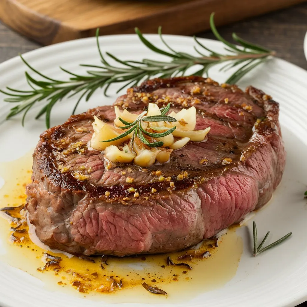 Garlic Butter Steak with Rosemary Recipe #ValentinesDayRecipes #RomanticMeals #DinnerForTwo