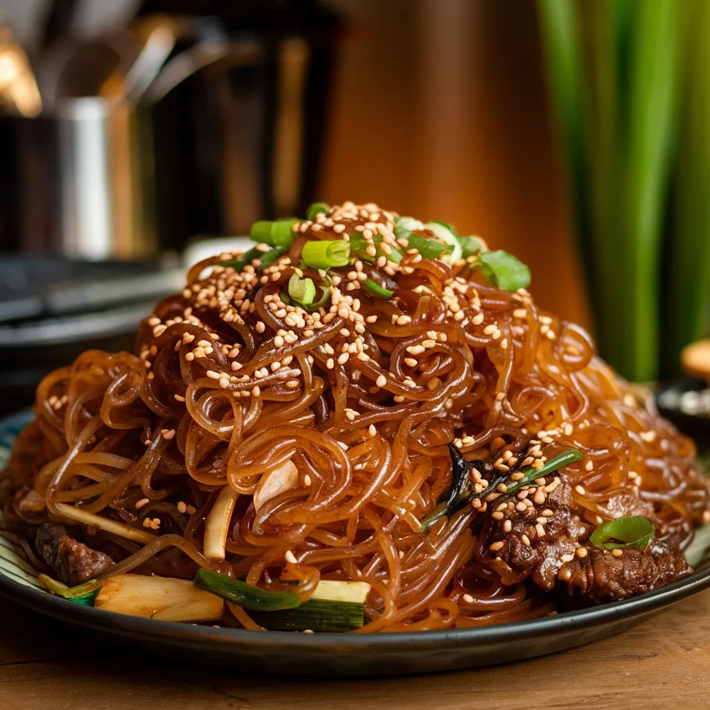 Japchae (Korean Glass Noodle Stir-Fry) #KoreanDish
#KoreanFoodLovers
#KoreanHomeCooking
#KoreanFoodie
#KoreanStews