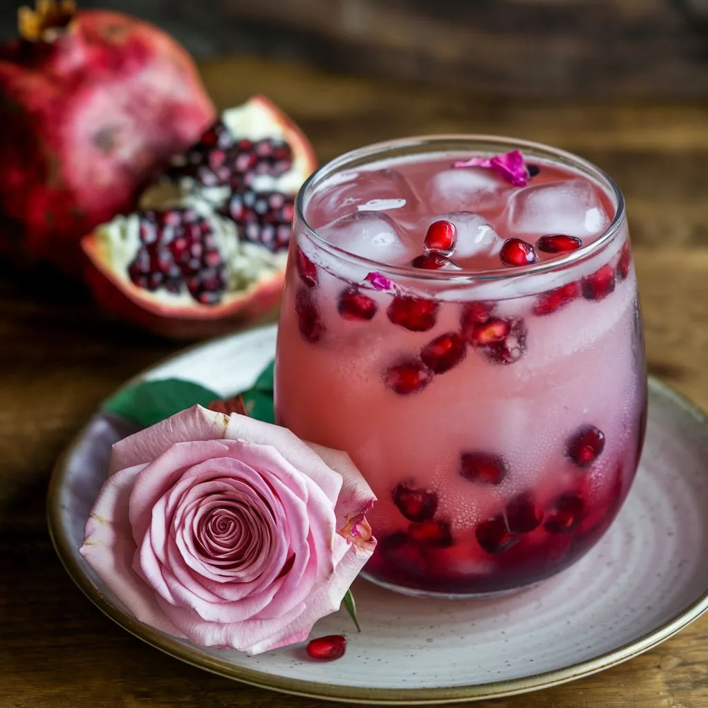 Valentine's Day Cocktails & Mocktails Pomegranate Rose Mocktail Recipe
