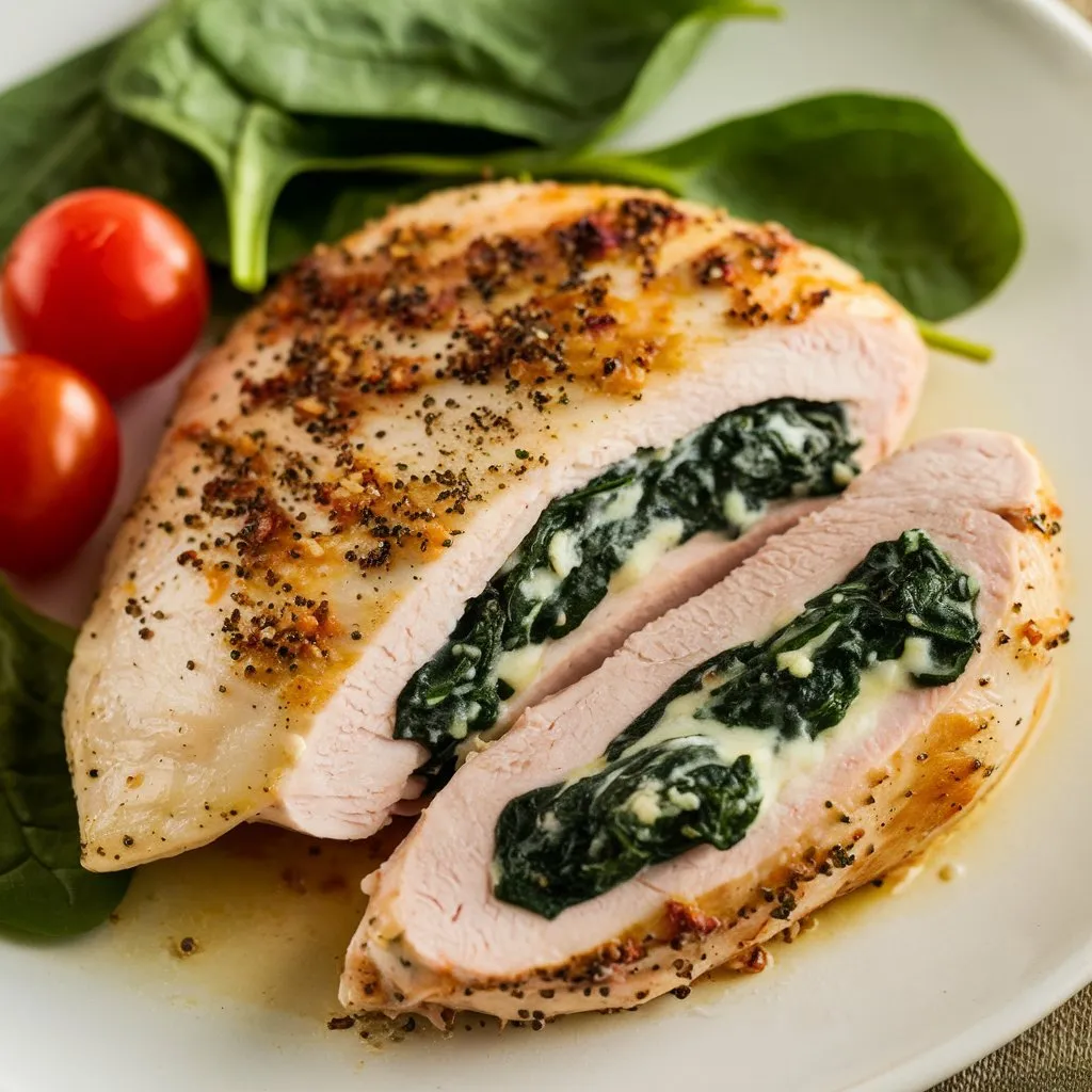 Stuffed Chicken Breast with Spinach and Cheese Recipe Romantic Dinner