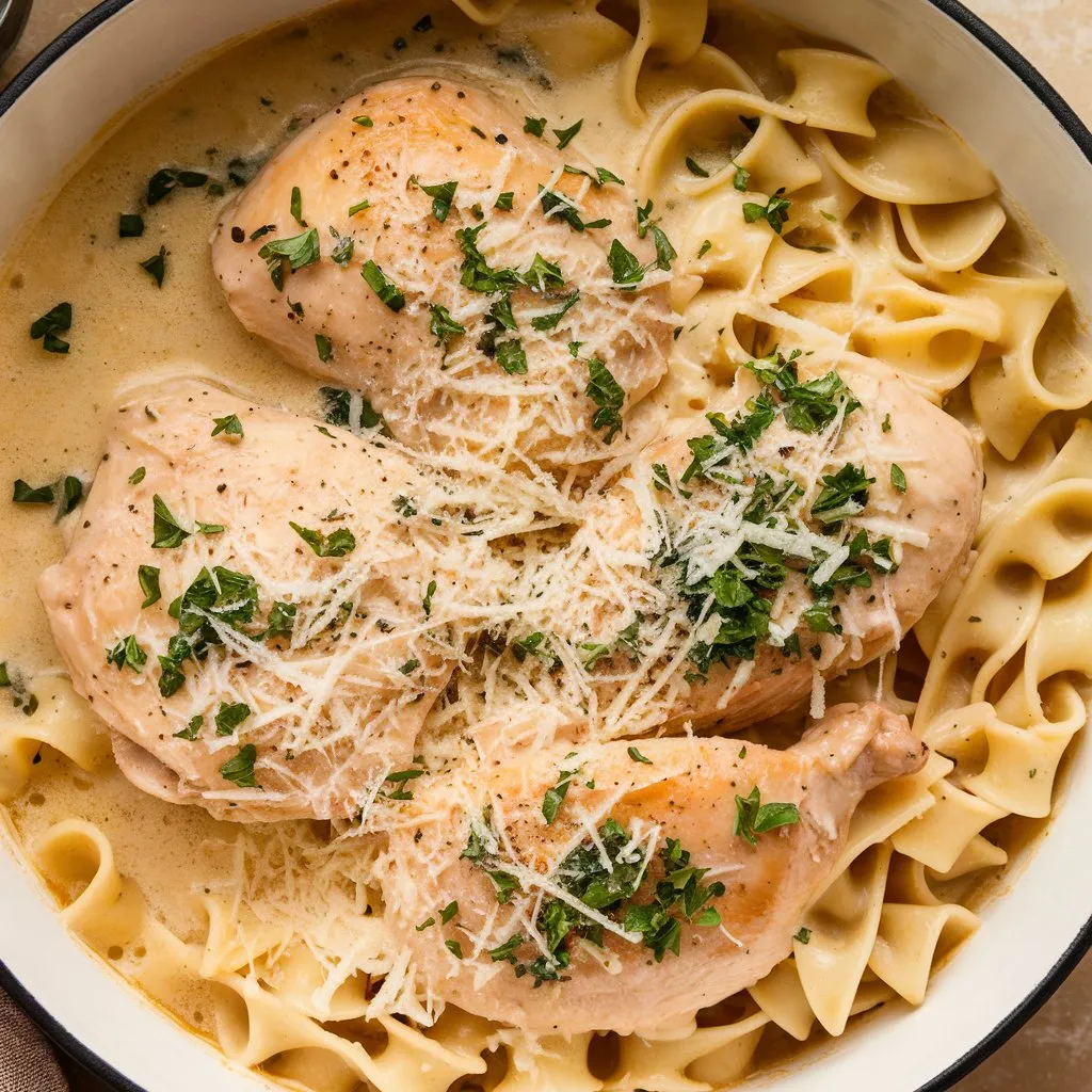 Easy One-Pot Chicken Alfredo – Creamy, cheesy, and comforting! 🍲🧀
