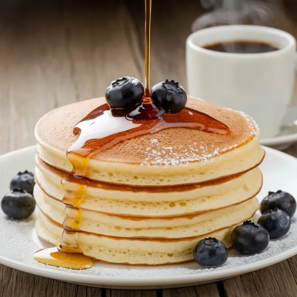  Fluffy Buttermilk Pancakes – Light, airy, and perfect for any time of day! 🥞☕