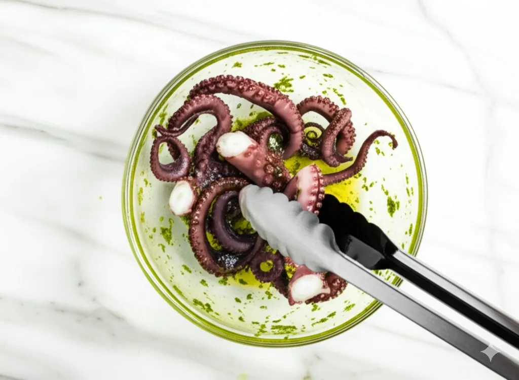 Grilled octopus with #LemonGarlicOctopus