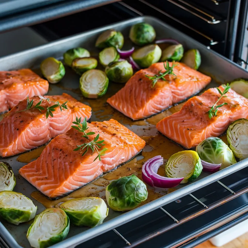 Sheet-Pan Honey Mustard Salmon & Vegetables
SimpleSalmonRecipe
#SheetPanCooking
#EasySalmonRecipe
#FamilyFriendlyRecipes
#HealthyMealPrep