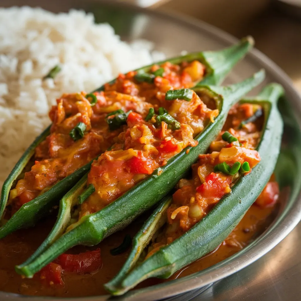 Stuffed Bhindi (Bharwa Bhindi) – Spiced masala-filled okra that’s bursting with flavor! 
GlutenFreeBhindi
#BhindiFry
#OkraCurry
#StuffedBhindi
#NorthIndianBhindi
#BhindiLovers
#VegetarianBhindi
#QuickBhindiRecipe
RestaurantStyleBhindi
DeliciousBhindi
BestBhindiRecipe
BhindiForDinner
Bhindi Recipes 