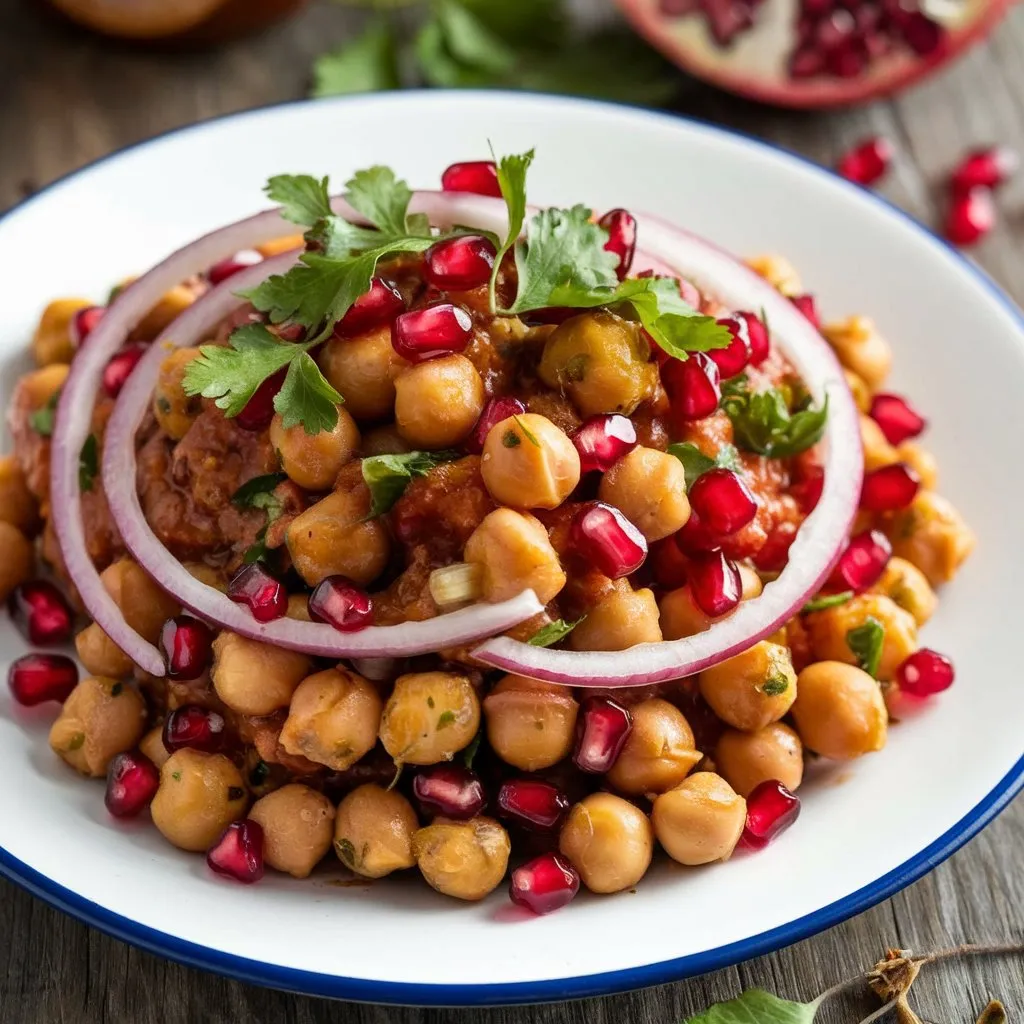 Tangy Pomegranate Chana Chaat – A Sweet & Spicy Twist! 🍅🍋 #HealthyEating #QuickSnacks