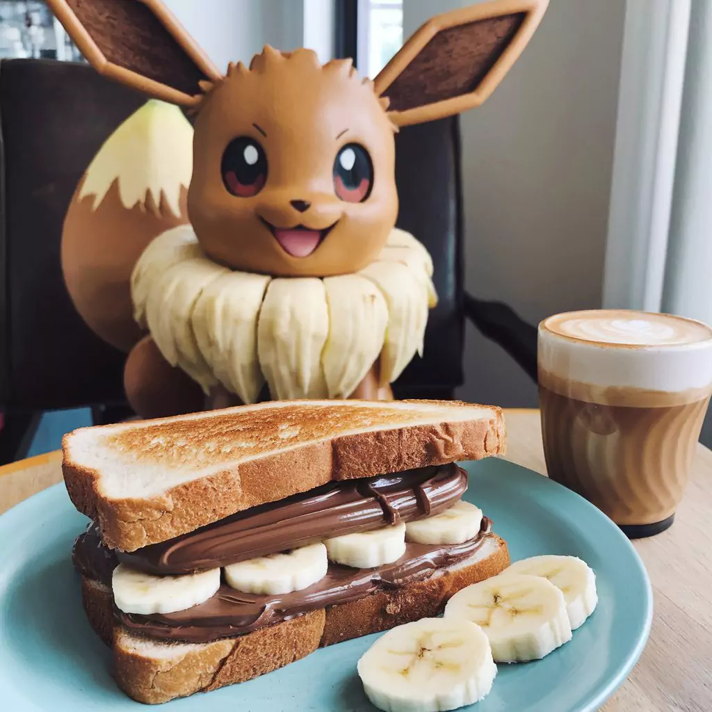 Eevee’s Sweet Nutella & Banana Sandwich. How to Make Pokémon-Themed Sandwiches