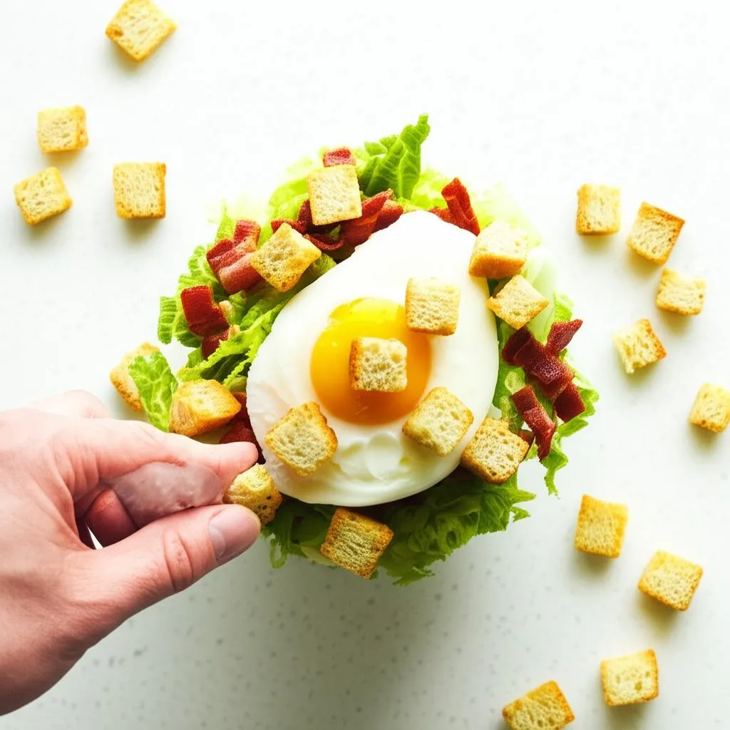 Salade Lyonnaise Recipe
#WarmSaladRecipe
#PoachedEggSalad
#TraditionalFrenchFood
#LyonnaiseSalad