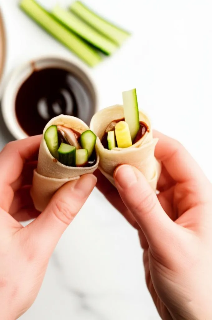 Peking Duck Pancake Recipe #PekingDuckWrap
#DinnerInspiration
#FoodieFavorites
#WeekendRecipes